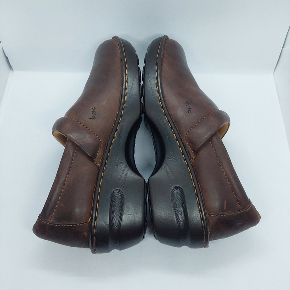 BORN Toby Duo Womens Shoes 10M Brown Slip On Mule Clog Loafer Leather Comfy - Picture 10 of 13
